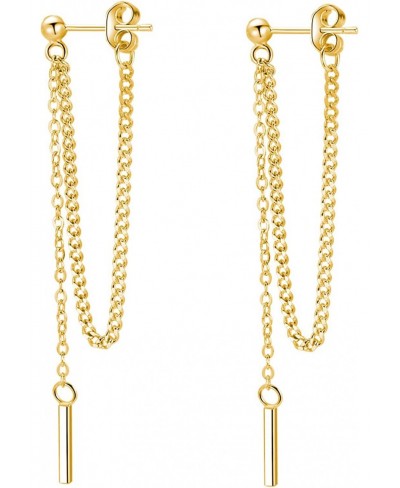 925 Sterling Silver Bar Dangle Earrings for Women Teen Girls Threader Earrings Chain $18.35 Drop & Dangle