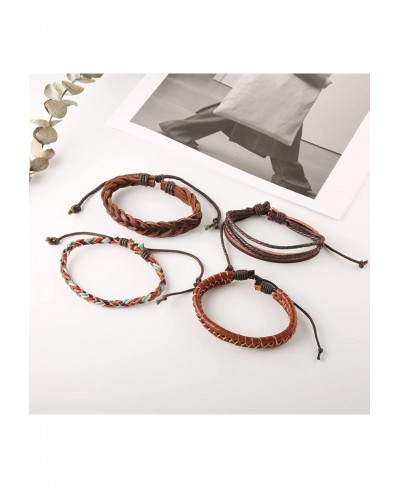 Mix 8 Wrap Bracelets Men Women Hemp Cords Wood Beads Ethnic Tribal Bracelets Leather Wristbands $14.09 Cuff