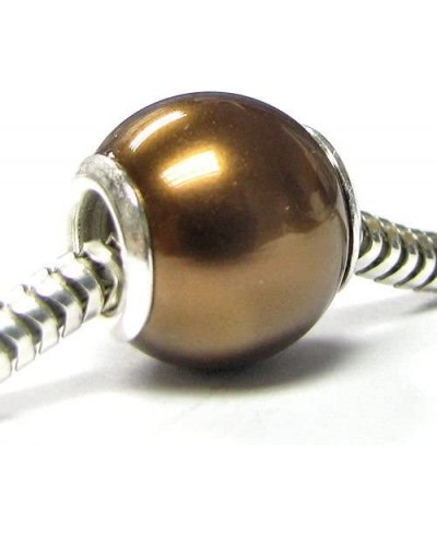 Sterling Silver Bronze Simulated Seashell Pearl European Style Bead Charm $18.45 Charms & Charm Bracelets