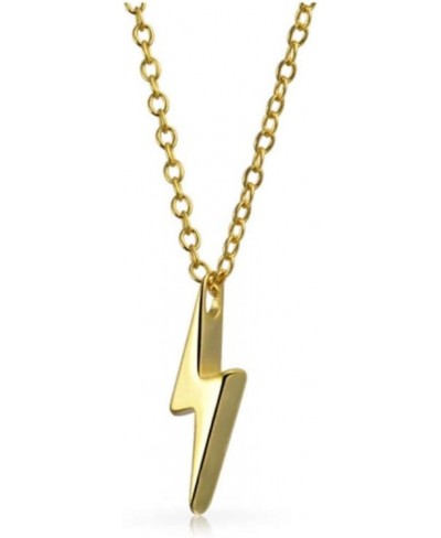 14K Yellow Gold Plated Lightning Bolt Pendant Necklaces (lightning) $19.20 Pendant Necklaces