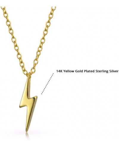 14K Yellow Gold Plated Lightning Bolt Pendant Necklaces (lightning) $19.20 Pendant Necklaces