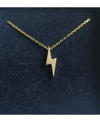 14K Yellow Gold Plated Lightning Bolt Pendant Necklaces (lightning) $19.20 Pendant Necklaces