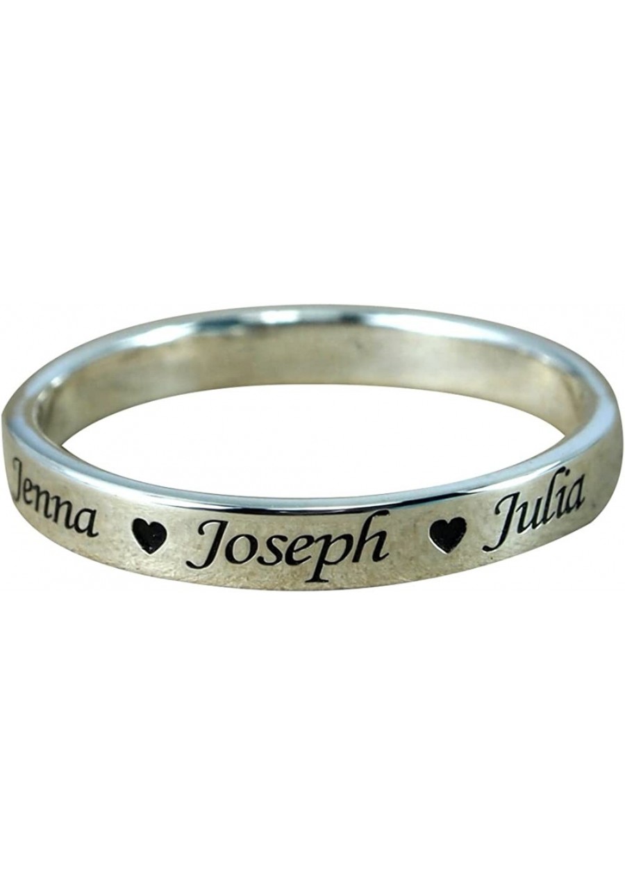 925 Sterling Silver Personalized Ring with Family Name Custom Made with 3 Names $27.08 Statement