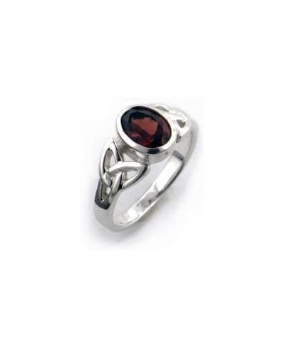 Sterling Silver Celtic Knot and Genuine Red Garnet Ring(Sizes 3 4 5 6 7 8 9 10 11 12 13 14 15) $33.77 Statement