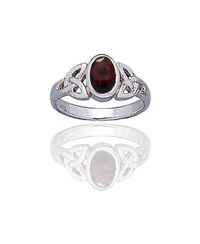 Sterling Silver Celtic Knot and Genuine Red Garnet Ring(Sizes 3 4 5 6 7 8 9 10 11 12 13 14 15) $33.77 Statement