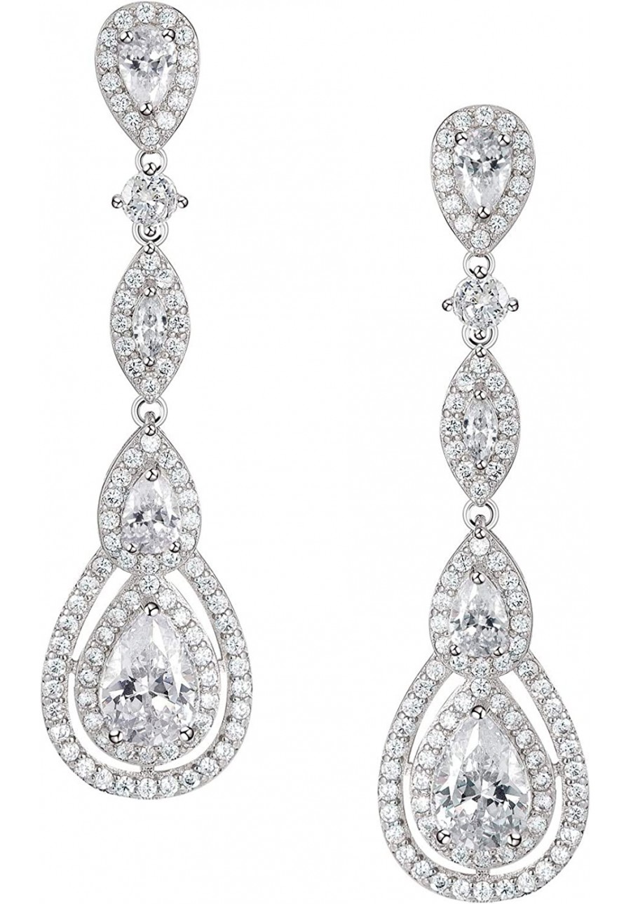Crystal Wedding Bridal Earrings for Brides Bridesmaid Long Rhinestone Chandelier Drop Dangle Earrings for Women Prom Bridal W...