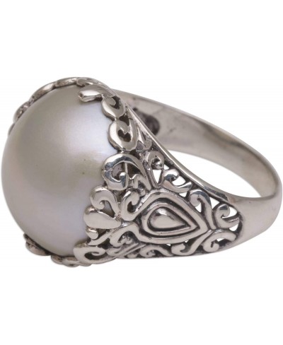 Silver White Cultured Freshwater Pearl .925 Silver Cocktail Ring Palatial Dreams' $37.21 Statement