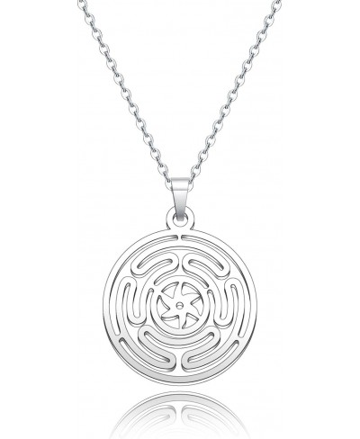 Wheel of Hecate Symbol Pendant Necklace for Women Literary Jewelry Pagan Goddess Wiccan Gifts $13.85 Pendant Necklaces