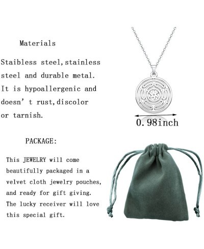 Wheel of Hecate Symbol Pendant Necklace for Women Literary Jewelry Pagan Goddess Wiccan Gifts $13.85 Pendant Necklaces