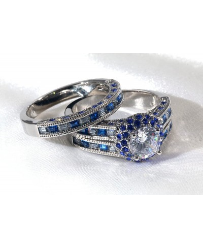 His Her Ring Couple Rings Matching Ring 1ct AAA CZ Womens Wedding Ring Sets for Him and Her Wedding Bands $30.28 Bridal Sets