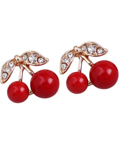 Charming Women Red Cherry Stud Earrings for Wedding Party Gift $7.12 Stud