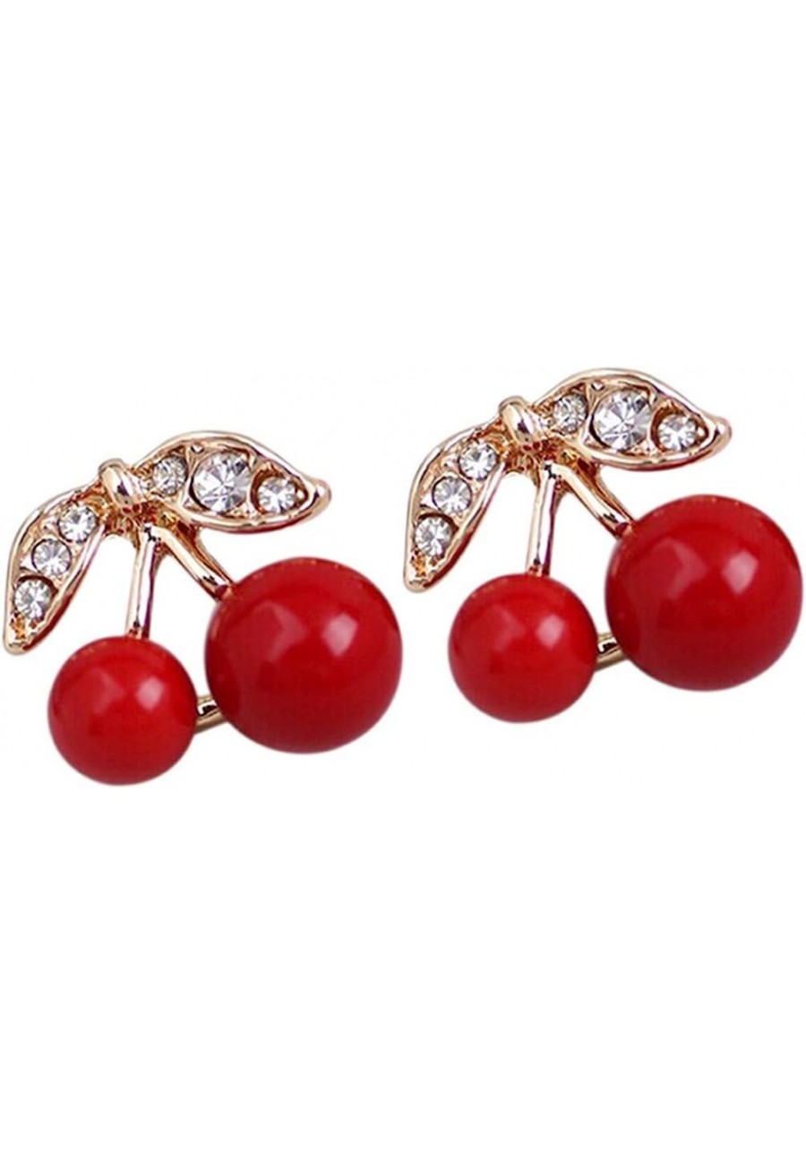 Charming Women Red Cherry Stud Earrings for Wedding Party Gift $7.12 Stud