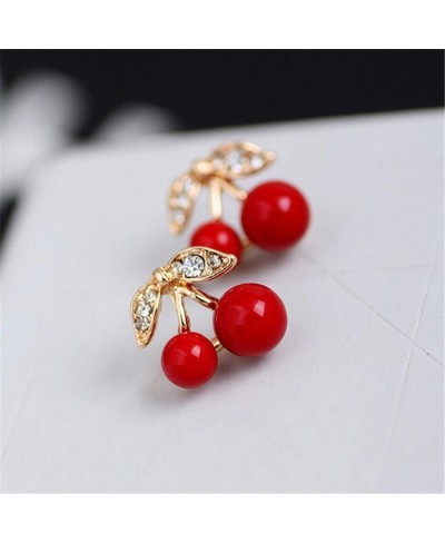 Charming Women Red Cherry Stud Earrings for Wedding Party Gift $7.12 Stud