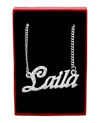 Laila Name Necklace 18K White Gold Plated Personalized Dainty Necklace - Jewelry Gift Women Girlfriend Mother Sister Friend G...