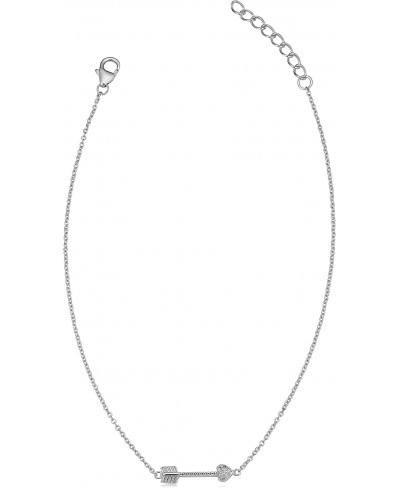 Sterling Silver Cubic Zirconia Arrow Adjustable Anklet (10 inch) $16.56 Anklets