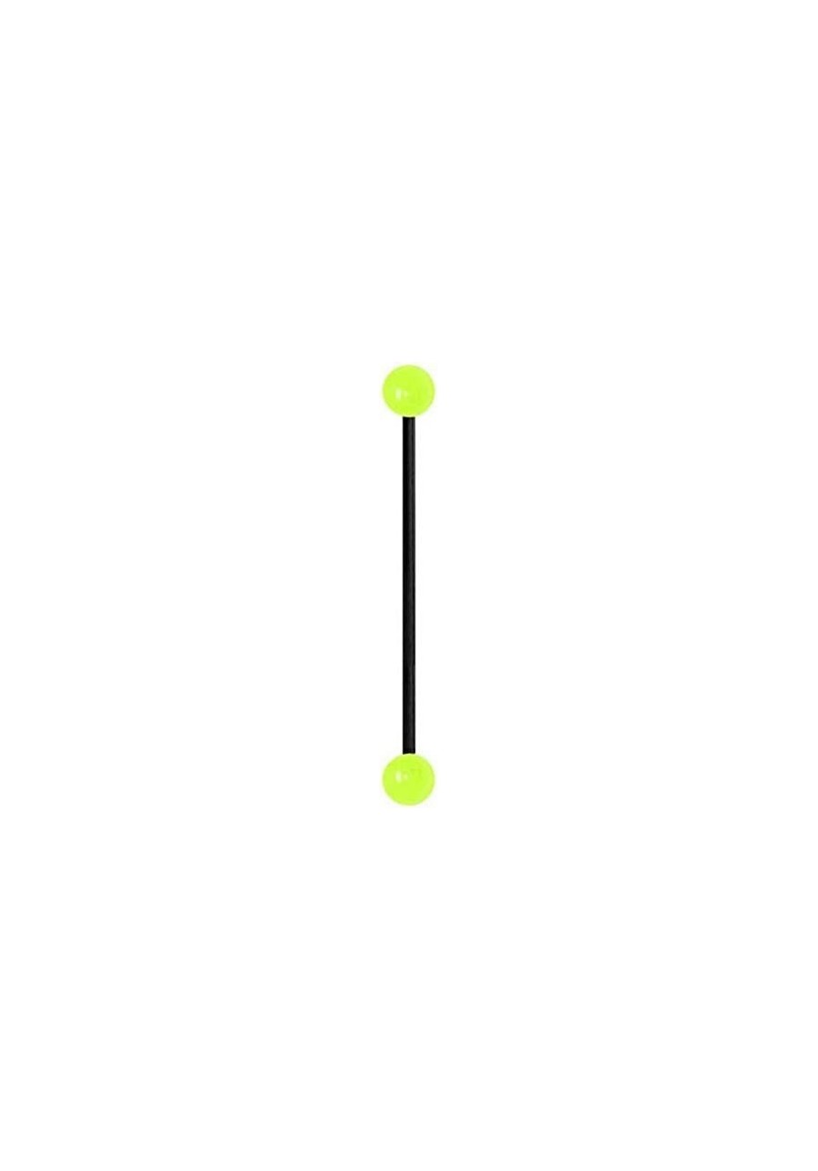 ONE Neon Yellow Glow in The Dark Flexible Black Scaffold Industrial Barbell 14G - Sold Individually $10.24 Piercing Jewelry