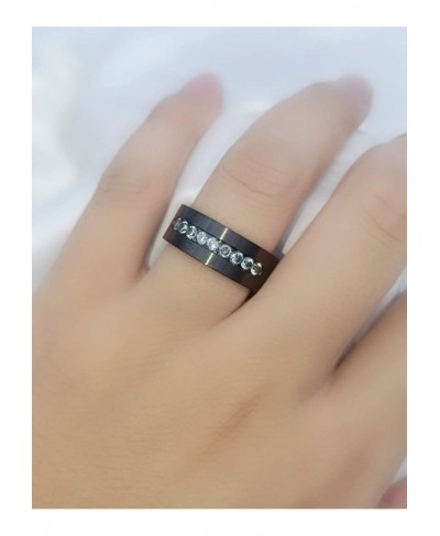 2 Rings His Her Wedding Ring Sets for Him and Her Couple Rings Black Matching Ring Women Engagement $31.51 Wedding Bands