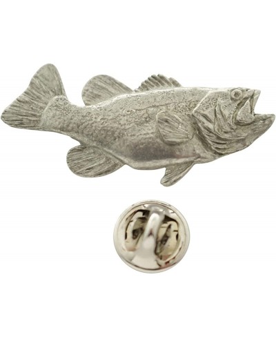 Right Facing Largemouth Bass Pin ~ Antiqued Pewter ~ Lapel Pin - Antiqued Pewter $15.39 Brooches & Pins