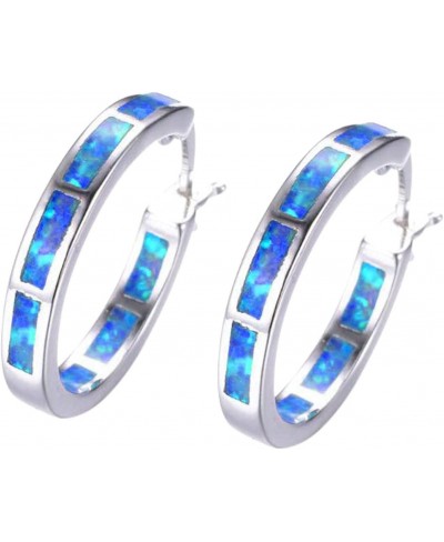 ManRiver Dangle Hoop Earrings for Women - Colorful Ocean Gemstone Crack Earring Jewelry Gifts for Friends Sisters (Blue Adjus...