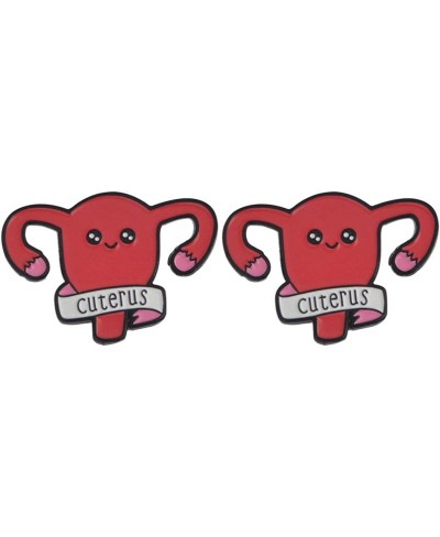 Womb Shape Cuterus Lapel Pins 2 Piece Set Feminist Uterus Enamel Brooch Pin Nurse Women Girls Gifts $15.78 Brooches & Pins