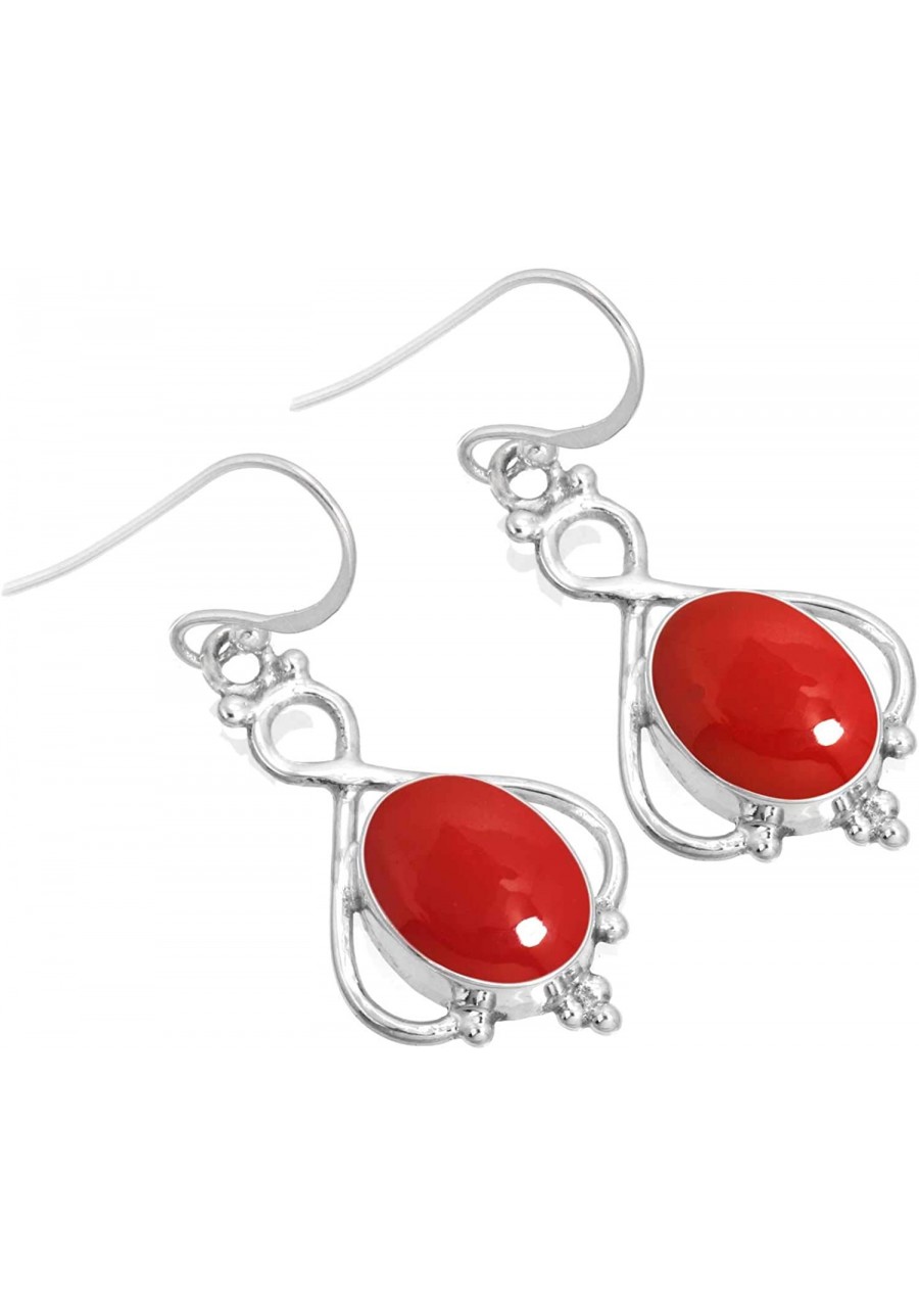 Solid 925 Sterling Silver Gemstone Handmade Earring For Women (98509_E) $27.52 Drop & Dangle