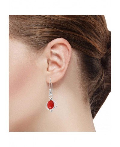 Solid 925 Sterling Silver Gemstone Handmade Earring For Women (98509_E) $27.52 Drop & Dangle