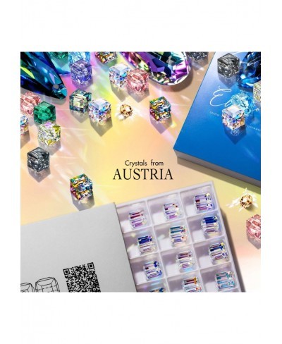 Fantastic World Necklaces for Women Sterling Silver Chain & Cube Crystals from Austria Gift for Her with Delicate Jewelry Box...