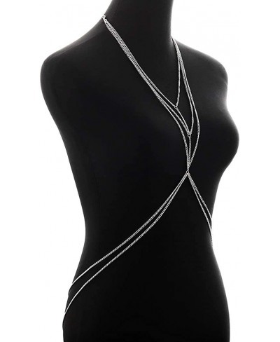 Crossover Body Chain Bra Sexy Silver Body Jewelry Necklace Bikini Chain for Women and Girls (Silver) $6.81 Body Chains