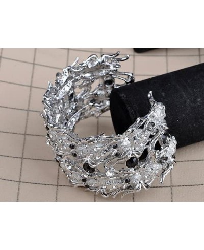 Silvery Tone Metal Crystal Rhinestone Crawling Spider Family Bracelet Bangle Cuff $18.10 Strand