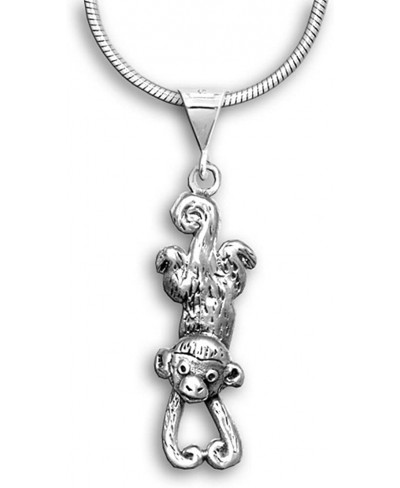 Sterling Silver Hanging Monkey Pendant $48.63 Pendants & Coins