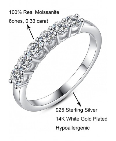 Moissanite Wedding Band for Women Eternity Bands Moissanite Wedding Rings for Women Sterling Siver Ring Anniversary Band Size...