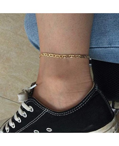 Gold Anklets Bracelet for Women Mariner Link Chain Bracelet for Teen Girls 18K Gold Plated Beach Jewelry Gifts (silver) $10.4...