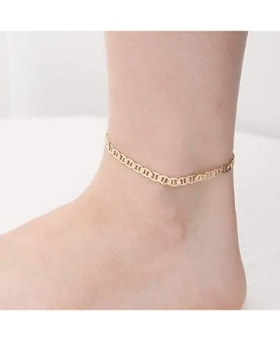 Gold Anklets Bracelet for Women Mariner Link Chain Bracelet for Teen Girls 18K Gold Plated Beach Jewelry Gifts (silver) $10.4...