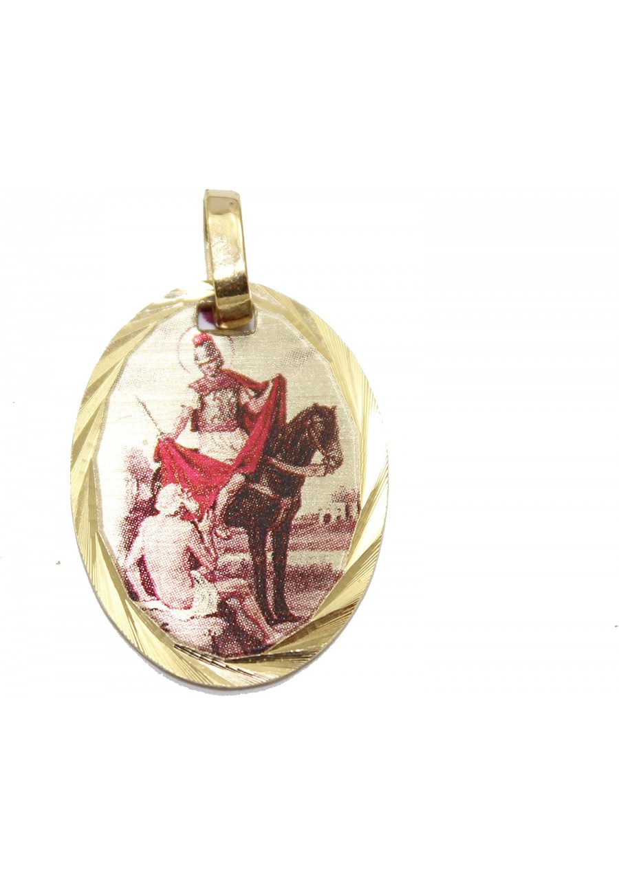 St Martin of Tours Medal - San Martin Caballero Medalla 18k Gold Plated Medal with 20 inch Chain $17.08 Pendant Necklaces