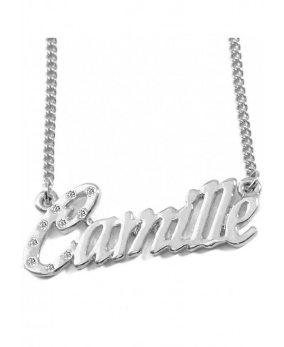 Camille Name Necklace 18K White Gold Plated Personalized Dainty Necklace - Jewelry Gift Women Girlfriend Mother Sister Friend...