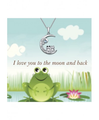 925 Sterling Silver Pig/Koala/Frog/Cat Horse Necklace I Love You to the Moon and Back Cute Animal Love Heart Moon Pendant Nec...