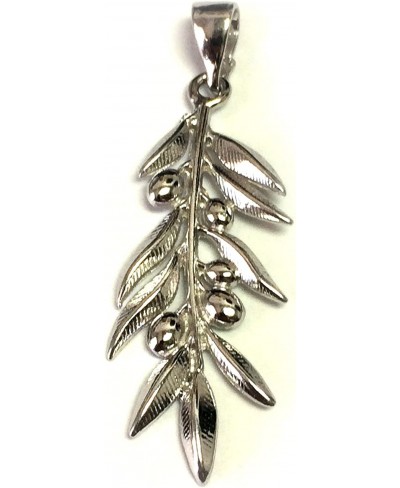 Sterling Silver Rhodium Plated Olive Brunch Pendant $41.49 Pendants & Coins