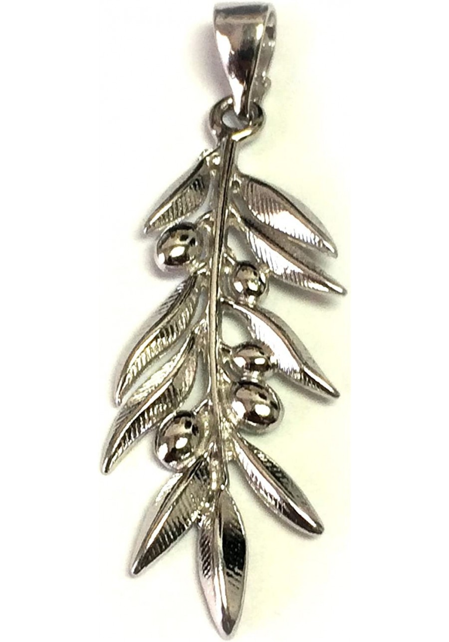 Sterling Silver Rhodium Plated Olive Brunch Pendant $41.49 Pendants & Coins