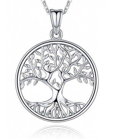 Tree of Life Necklace Sterling Silver Necklace for Women Girls Family Tree Necklace with 18'' Chain Celtic Knot Necklace Pend...