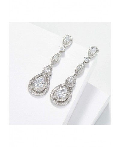 Crystal Wedding Bridal Earrings for Brides Bridesmaid Long Rhinestone Chandelier Drop Dangle Earrings for Women Prom Bridal W...