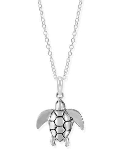 Sterling Silver Sea Turtle Animal Pendant Necklace 18 Inches $45.31 Pendant Necklaces