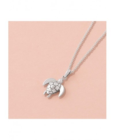 Sterling Silver Sea Turtle Animal Pendant Necklace 18 Inches $45.31 Pendant Necklaces