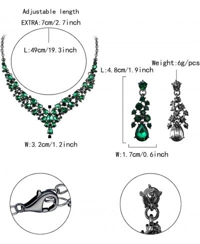 Women's Crystal Wedding Bridal Teardrop Cluster Necklace Earrings Jewelry Set $17.20 Jewelry Sets