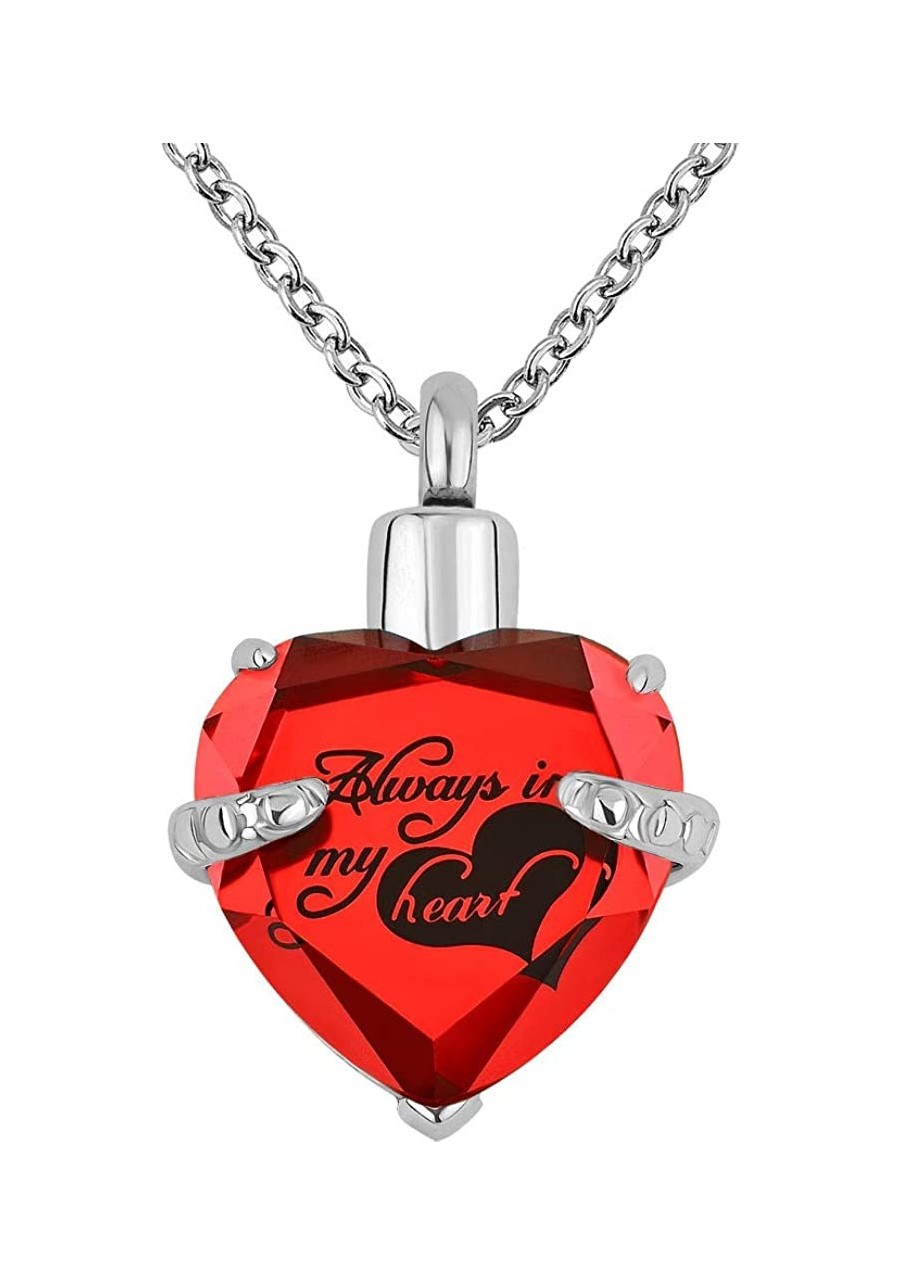 Love Heart Rhinestone Pendant Stainless Steel Cremation Keepsake for Ashes Memorial Jewelry-Always in My Heart $11.44 Pendant...