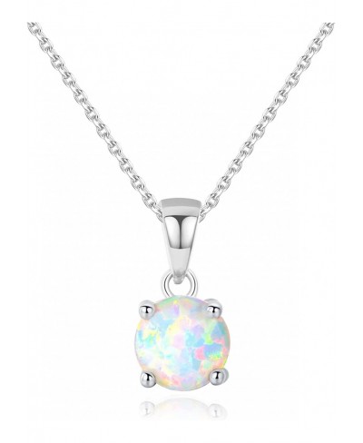 925 Sterling Silver Opal Necklace Opal Pendant Necklace Opal Choker Hypoallergenic Jewelry for Sensitive Skin for Women for G...