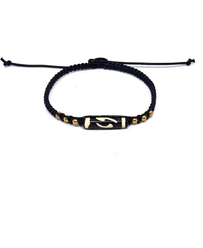 Handmade Tibetan Buddhist Dzi Bead Bracelet Waxed Cotton Thread Mantra Tribal Prayer Adjustable Wristband Luck Love Meditatio...