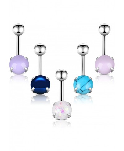 Belly Button Rings 316L Stainless Steel for Women Girls Navel Belly Rings Piercing Jewelry Ring 5Pcs Pack Kit 14G $6.58 Pierc...