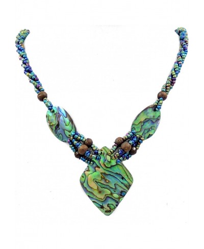 Natural Paua Abalone Shell Pendant 24 Inches Beads necklace Handmade Jewelry FA361 $18.40 Pendant Necklaces