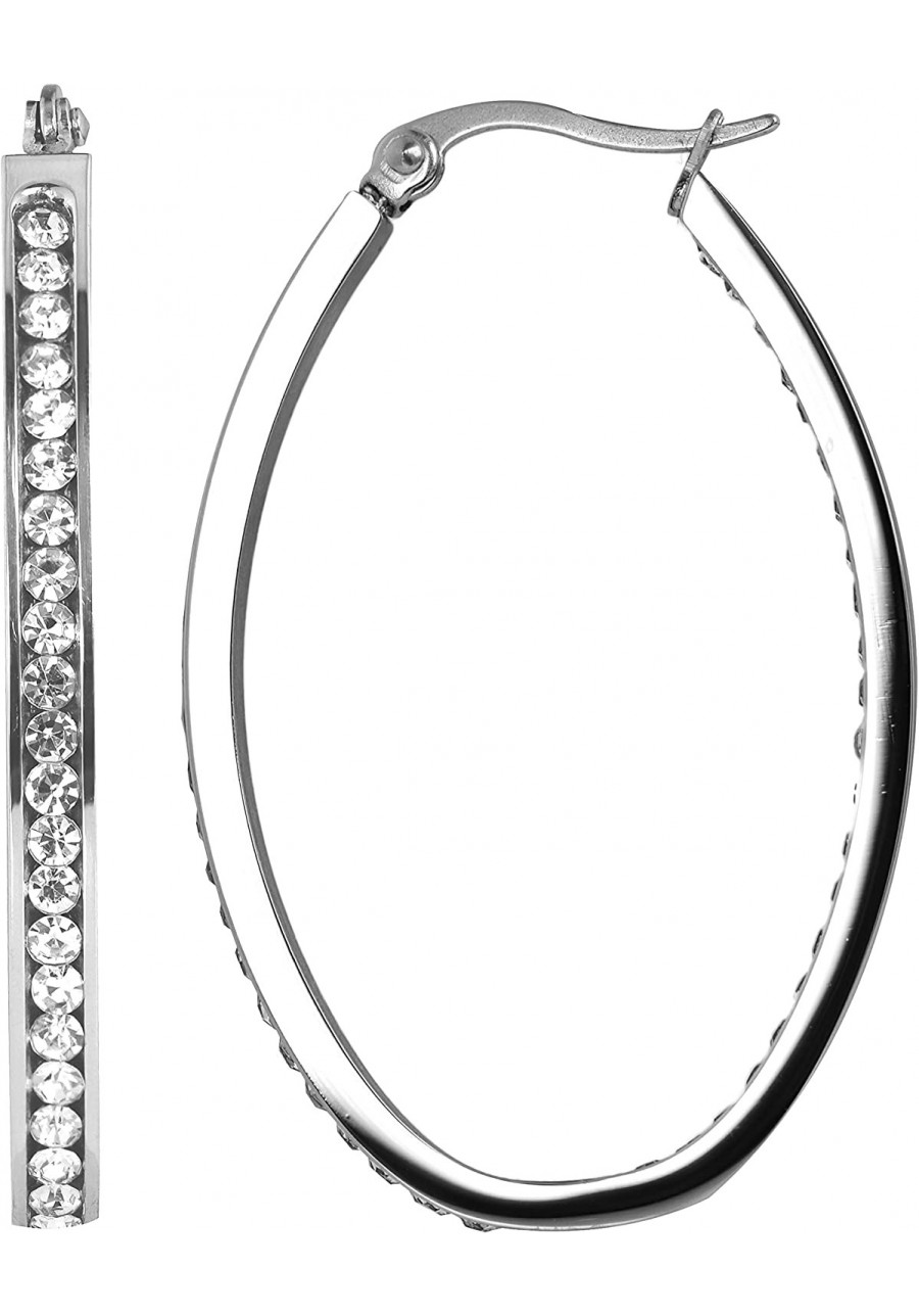 1-1/2" Oval Inside/Outside Hoop Earrings $16.81 Hoop