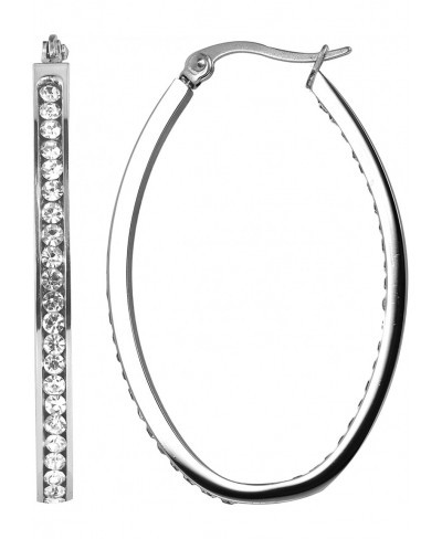 1-1/2" Oval Inside/Outside Hoop Earrings $16.81 Hoop